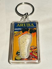 Aruba Keychain Souvenir Sand In Footprint Sandy Shaker Beach