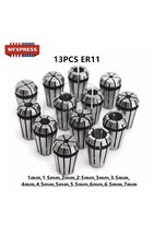 13 Pcs 1-7mm ER11 Spring Collet Set For CNC Milling Lathe Tool Engraving Machine
