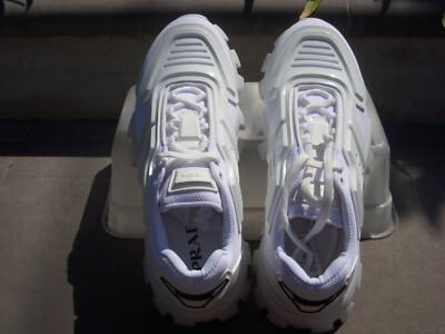 prada スニーカーCLOUDBUST ホワイト　サイズ37 お値下げ中 White/pearl Gray Prada Cloudbust Thunder Knit Fabric Sneakers | PRADA