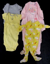CLOTHING LOT - Body suits/Sleepers-6pcs.- GIRLS 6-9MO 