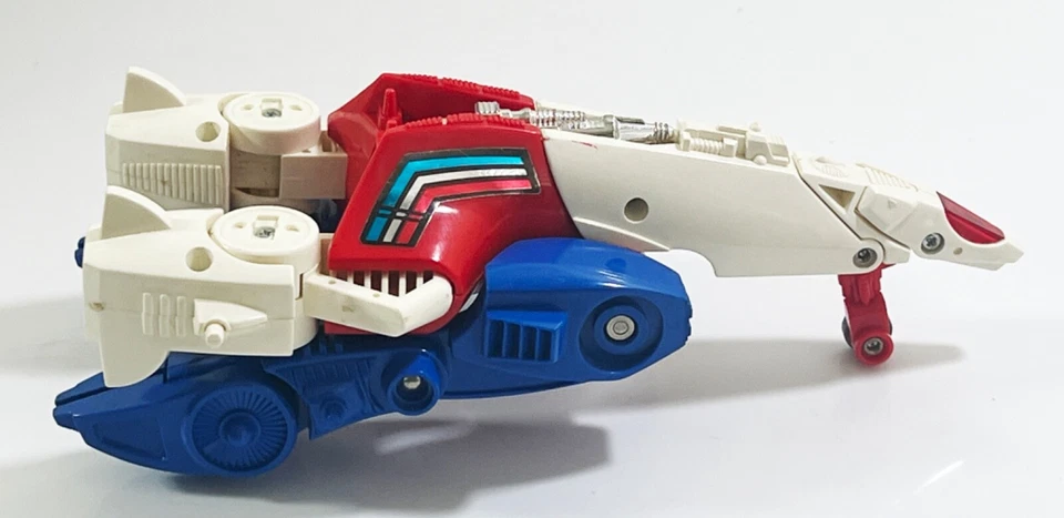 Figura suelta robot transformador triple rojo blanco azul Tomy Tribot 1985 de colección Foto 3 de 4