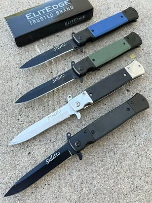 (WHOLESALE LOT x 12) ElitEdge Milano Style Spring Assisted Pocket Knife - A96