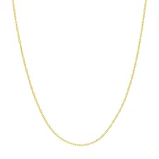 0.6mm Open Dainty Twisted Rope Chain Necklace Real Solid 14K Real Yellow Gold