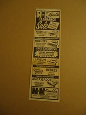 American Motors AMC Gremlin Hornet Javelin Rebel Ambassador 1970 ad