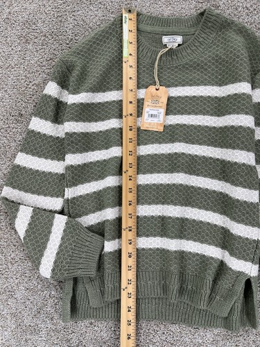 Fat Face UK Ellie Striped Sweater Womens 4 Sage Green Long Sleeve Side Slits NWT - Picture 10 of 13