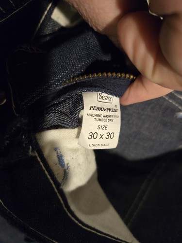 NEW Vtg Denim Sears Toughskins Carpenter Work Jeans Mens Size 30x30 USA Union - Picture 5 of 5