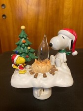 Peanuts Snoopy Woodstock Outdoor Christmas Campfire Night Light Flickering 