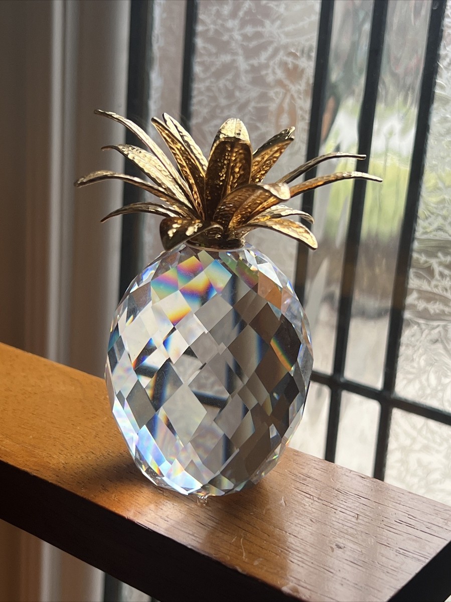 Swarovski Large Gold Pineapple - Hammered leaves 010044 Mint in