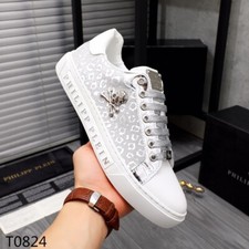 SNEAKERS PHILIP PLEIN STRASS SILVER SCARPE PHILIPP RHINESTONES ARGENTO DISCOTECA