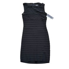 Adrianna Papell Sheath Cocktail Dress Black Knee Length Size 4 Bodycon