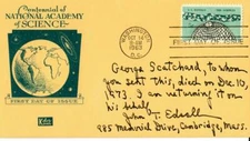 “Protein Science Pioneer" Dr John Edsall Hand Written Letter on a FDC Dated 1963