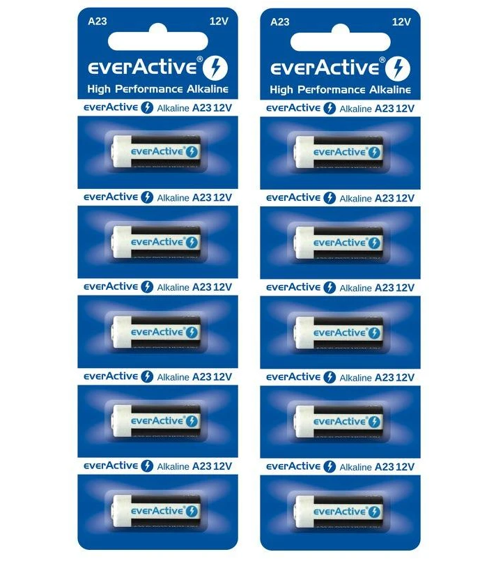 10 Batterie per Telecomando Cancello 12V A23 MN21 3LR50 8LR932 23A Everactive