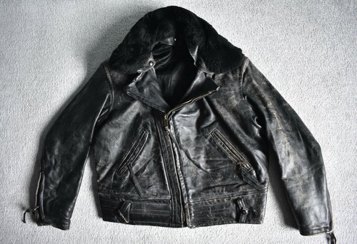 Vtg 60s Cal-Leather Black CHP Police 