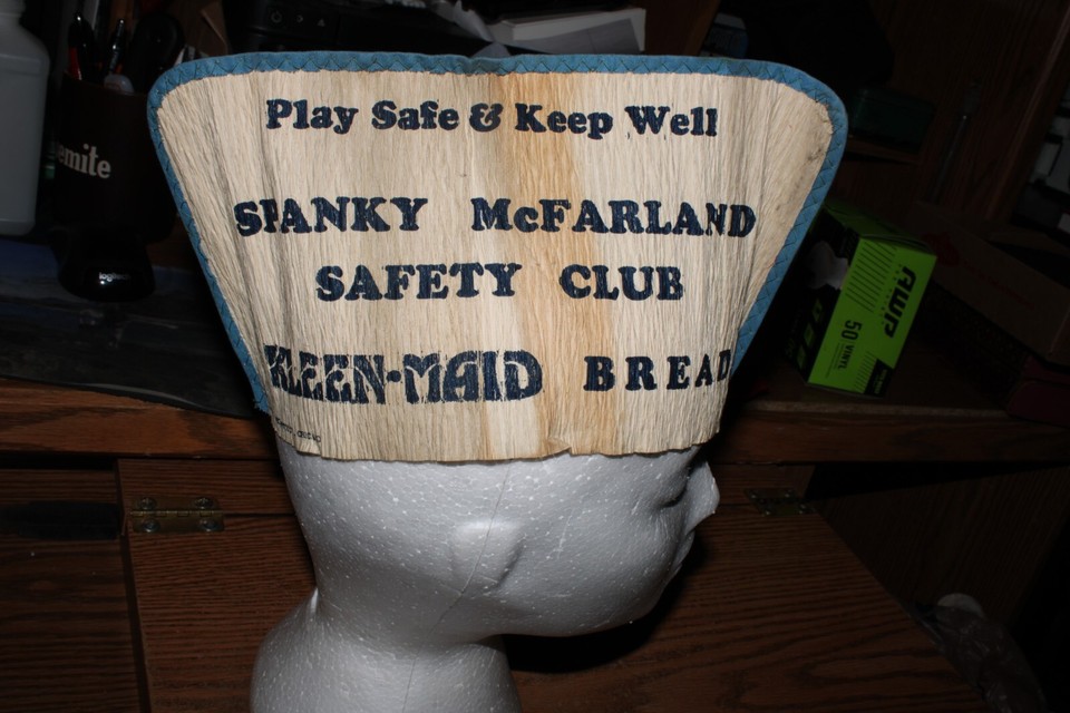 Vintage KleenMaid Bread Spanky MacFarland Safety Club Paper Hat Little