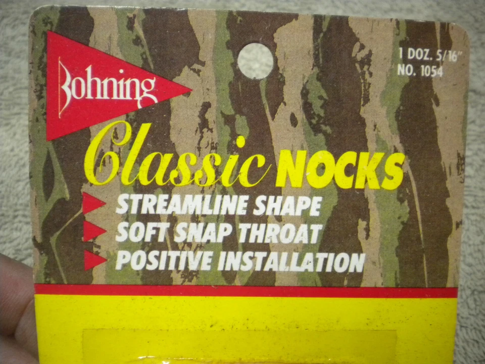 Vintage Bohning  Classic  Nocks, 1 doz, 5/16, No.1054, New In Orginal Package,  - Image 3 of 4