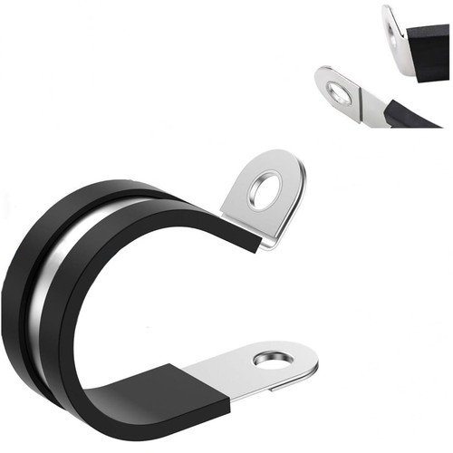 Rubber Lined P Clips Cable Mounting Hose Pipe Clamp Stainless Steel Size 5-200mm - Picture 14 of 20