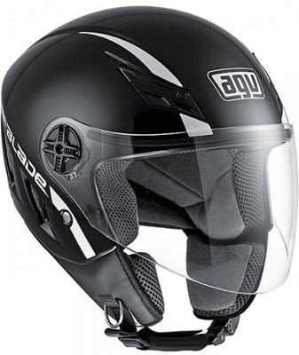 Casco Helmet Demi Jet Capacete AGV Blade Solid Nero Black Lucido  GlossTaglia L | eBay