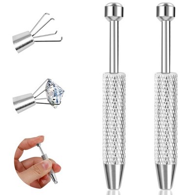 2 PCS Piercing Ball Grabber Tool for Changing Jewelry, Stianless Steel Flat B...