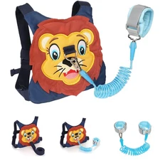 Toddlers Leash + Anti Lost Wrist Link Child Kids Safety Harness Kids Walking ...