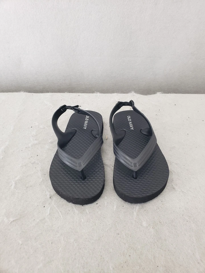 Old Navy Flip Flop Toddlers 8 Black YT3 Solid TF Sandals Summer Beach Shoes - Image 2 of 4