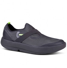 Oofos Oomg Low Black Gray Fibre Slip Ons Recovery Casual Loafers Mens 10