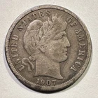 1907-S Barber Dime Liberty Head Silver Better Date Album Coin Market Fresh