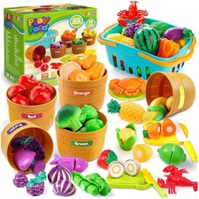 Vibrant Play Food Set for Toddlers - Educational Kitchen Fun