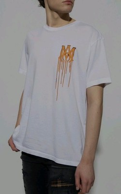 Amiri Spray Paint MA Tee 'White/Orange'  - Size Small - Good Condition