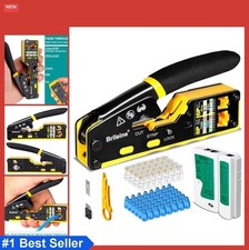 RJ45 Pass Through Crimp Tool Kit Cat6 Cat5e Cat5 Ethernet Connectors Tester