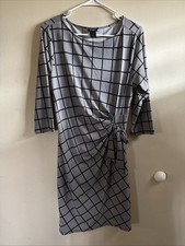 Ann Taylor Women's Black And Gray Checkered Petite Dress Size LP
