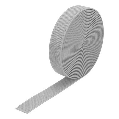 Twill Elastic Band 0.8 Inch Flat 4 Yard  Elastic Ribbon Cord, Light Gray