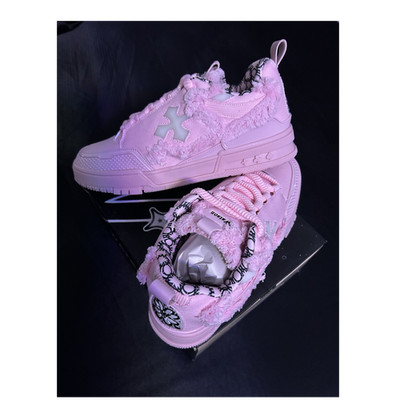 Watson K Flip Cross Pink Low Top Men's Sneakers Lace Up Casual SKU-012