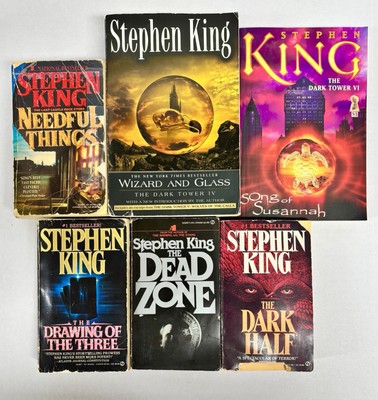 Stephen King Paperbacks, Lot of 6- Dead, Wizard, Three, Dark, Needful, Song
