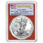 2021 (S) $1 American Silver Eagle PCGS MS69 Emergency Issue FS Flag Label Red...