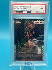 2025 Topps Chrome F1 Esteban Ocon On The Move Black Checker Flag Refractor /10