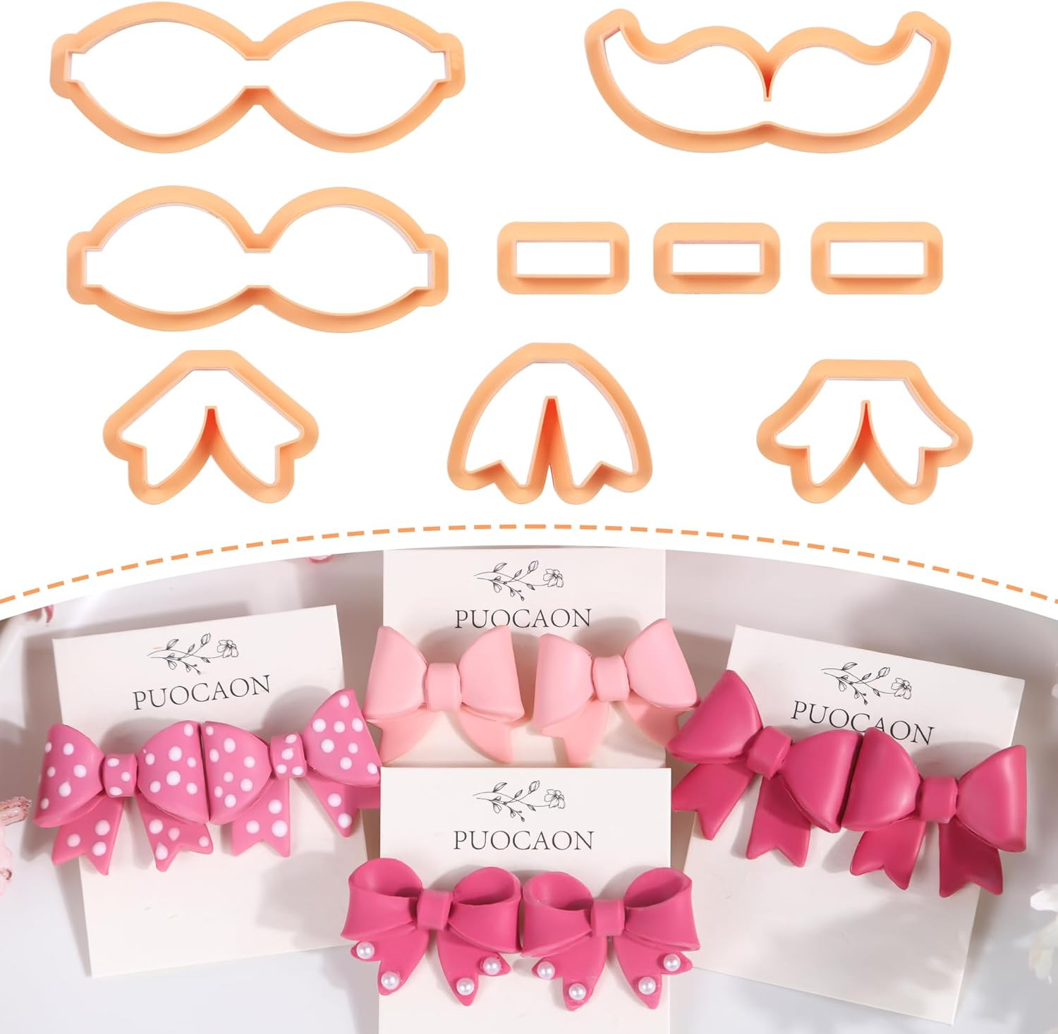 Bow Polymer Clay Cutters - 9 Pcs Clay Cutters for Polymer Clay Jewelry Bowtie...