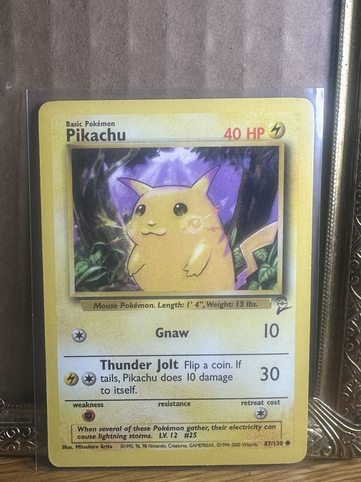 Pokémon Pikachu Card 87/130 Base Set 2 LP Condition