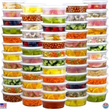 60 Sets 8 oz Leak-Proof Deli Containers with Lids - BPA-Free Airtight Storage