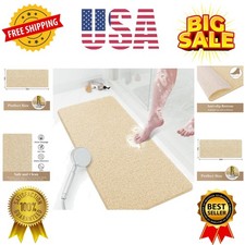Shower Mat Bathtub Mat Non-Slip,36x16 inch, Soft Tub Mat with Drain,PVC Loofa...