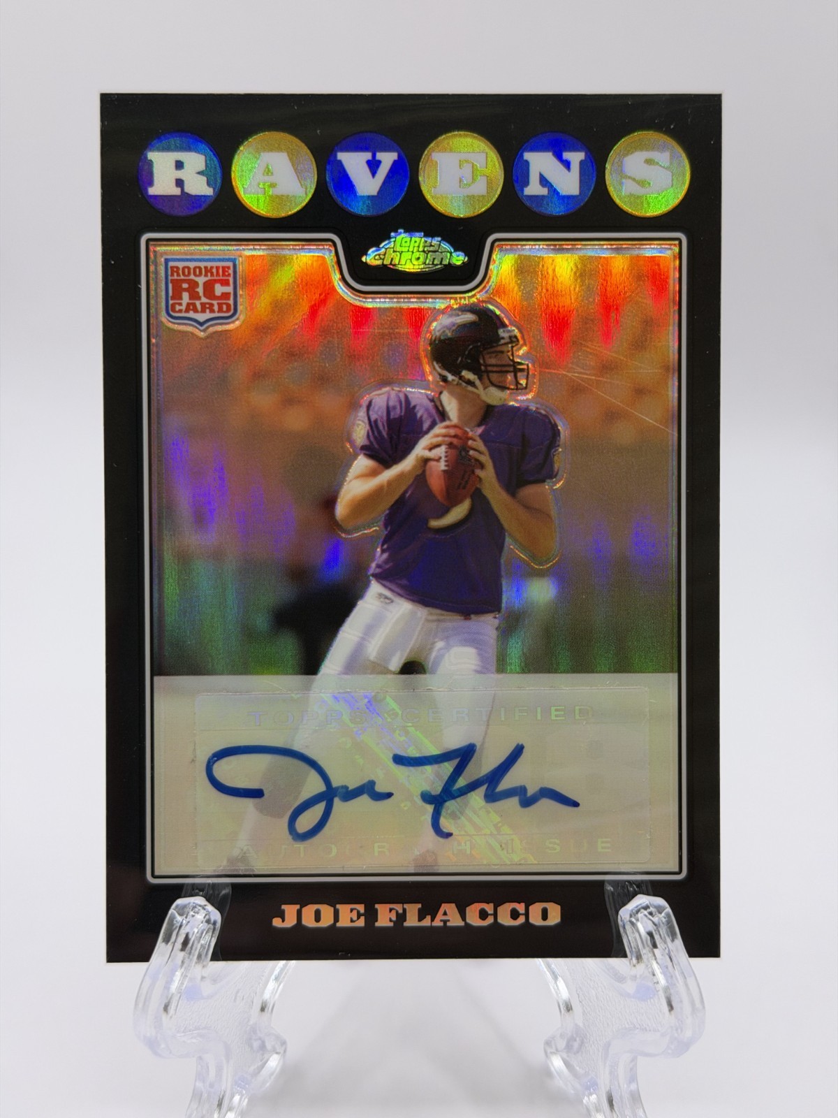 Joe Flacco Topps Chrome #TC170 Autograph Refractor