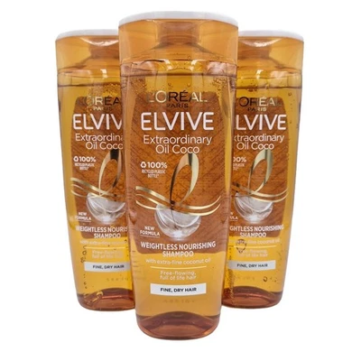 L'Oreal Elvive Extraordinary Oil Coconut Weightless Nourishing Shampoo 500ml -x3