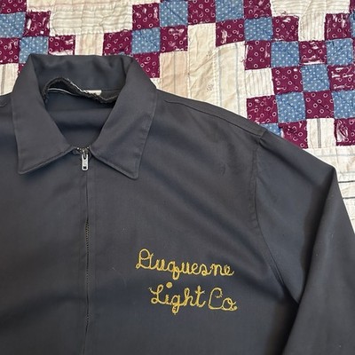 Vintage 50s Gabardine Chain Stitch Shop Jacket | eBay