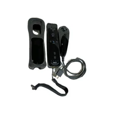 Nintendo Wii Remote RVL-036 MotionPlus Black Controller Nunchuk Bundle OEM