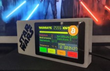 Han SoloMiner 3.5" - The Rise of Hashrate - Star Wars Bitcoin Nerd Miner - Clock