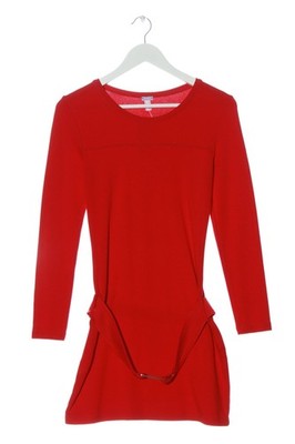 HELLINE Langarmkleid Damen Kleid Gr. DE 34 rot Casual-Look