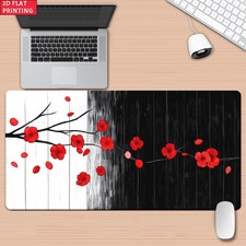 1pc a Red Floral 2D Flat Design Pad Suitable for Desks, Gaming, And Office Deco