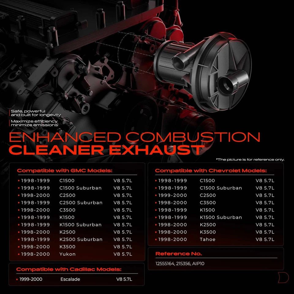 Bomba de inyección de aire secundaria para Chevrolet Tahoe C1500 K1500 GMC Yukon Cadillac Foto 2 de 4