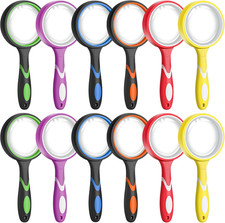 12 Pack Magnifying Glass, 50Mm 10X Multicolour Magnifying Glasses Lens Reading M