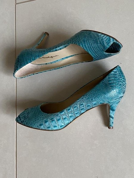 Women Dolce & Gabbana Heels Turquoise Leather 38