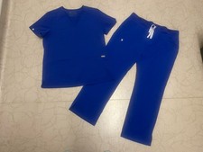 FIGS Technical Collection Womens Blue Scrub Set Size Top M, Pants Size L/ P